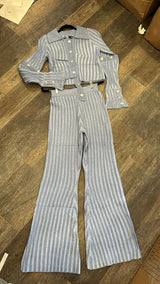 Cozy Knit High Waisted Pant Set laying flat