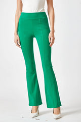 kelly green High Rise Flare Leg Pants