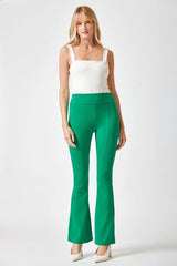 kelly green High Rise Flare Leg Pants