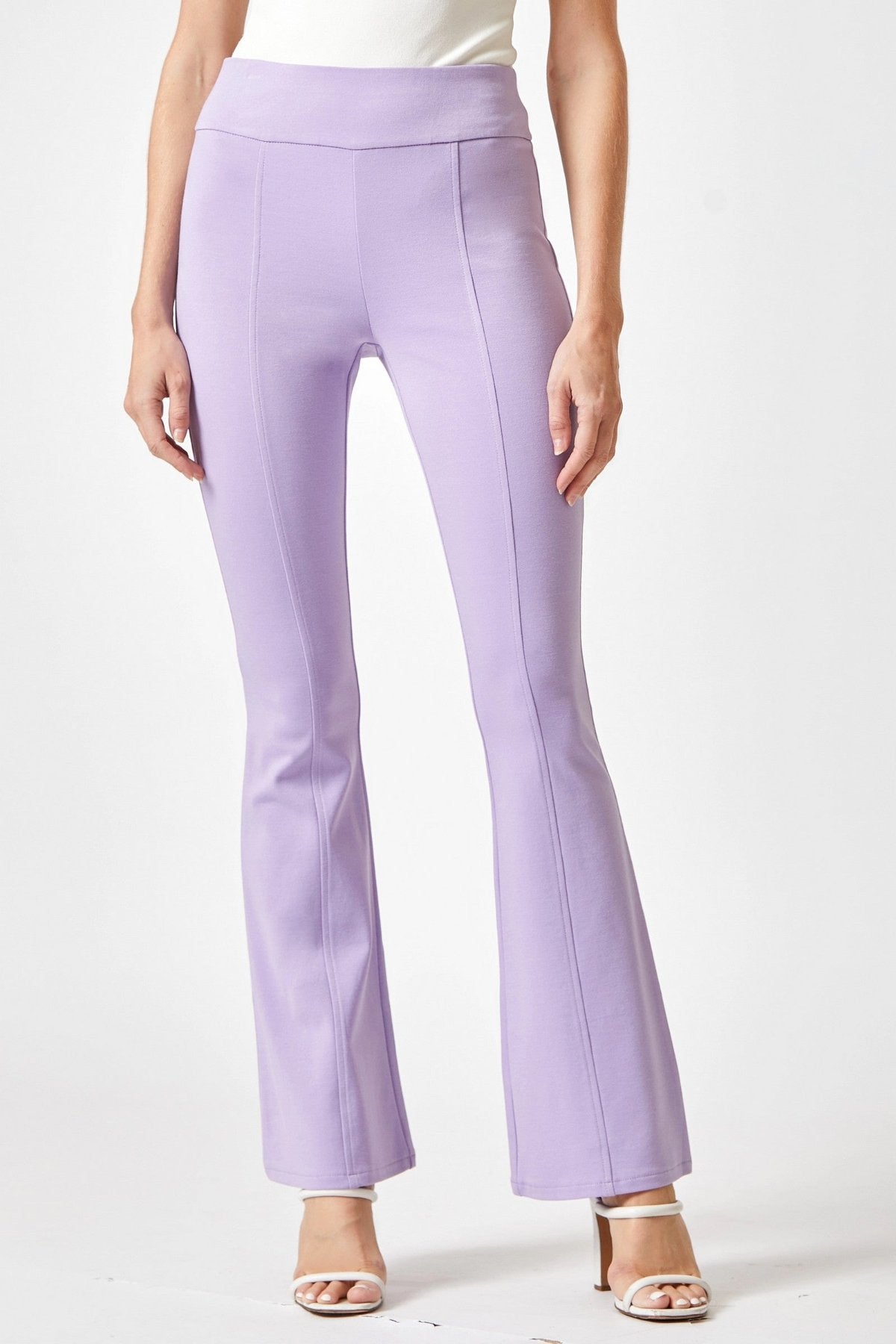 lavender High Rise Flare Leg Pants