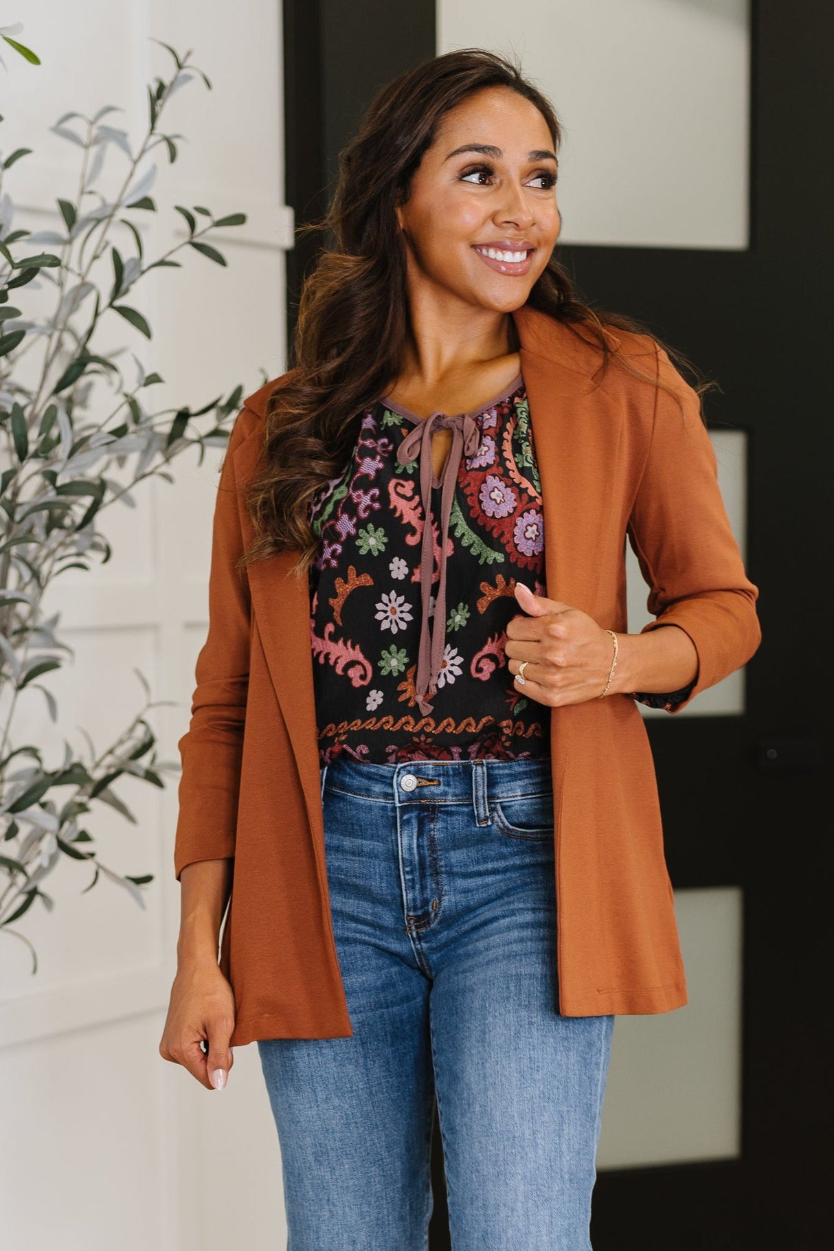 Magic 3/4 Sleeve Blazer in Rust