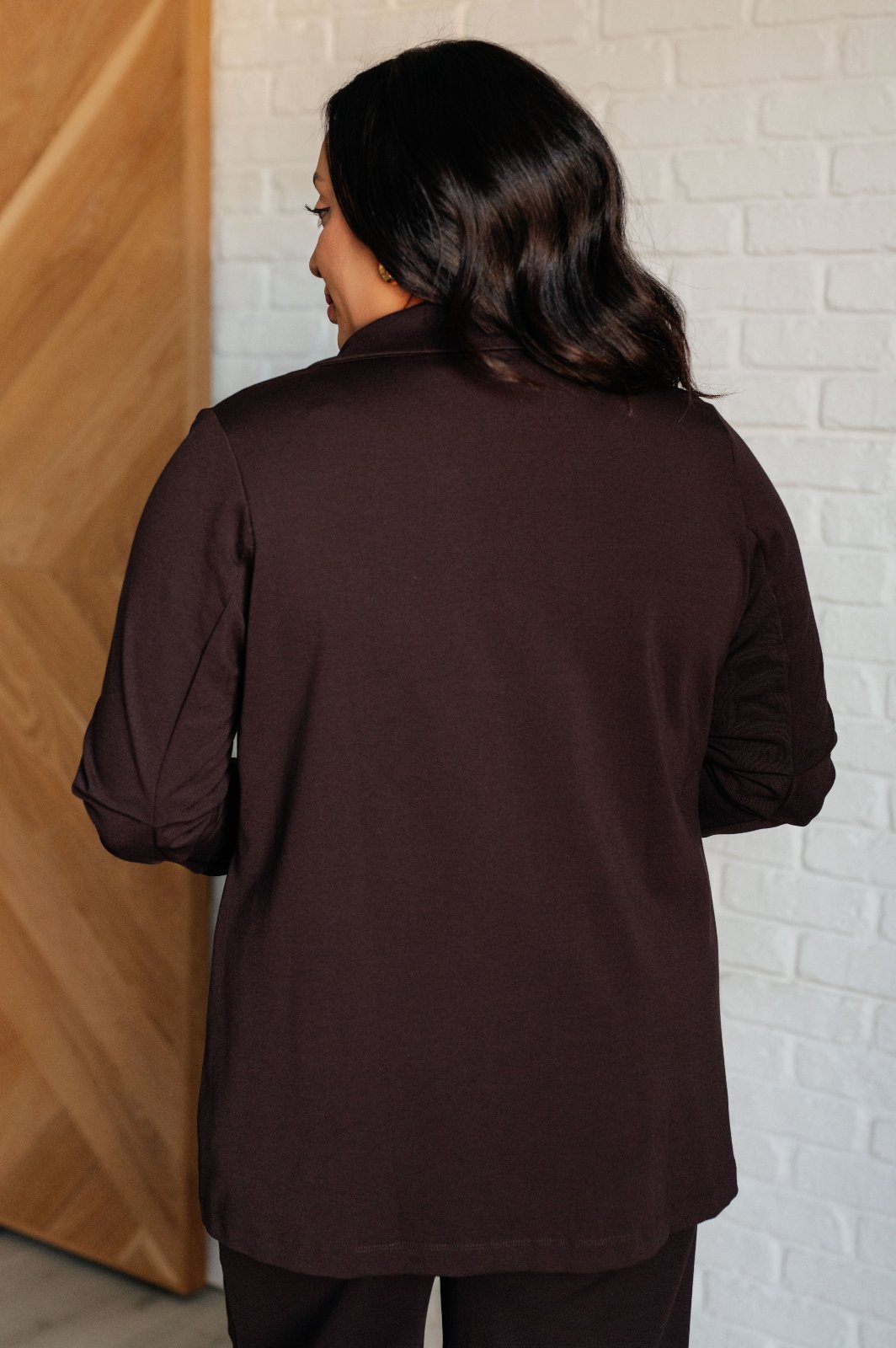 Magic 3/4 Sleeve Blazer in Brown