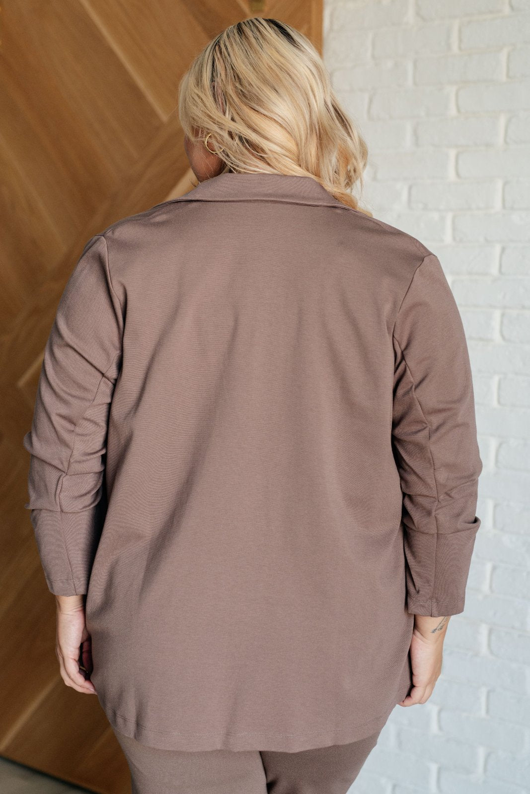 Magic 3/4 Sleeve Blazer in Dark Mocha