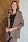 Magic 3/4 Sleeve Blazer in Dark Mocha