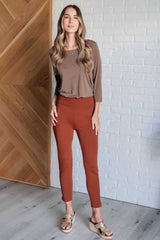 Magic Ankle Crop Skinny Pants in Rust