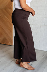 plus size Magic Wide Leg Crop Pants in Brown side