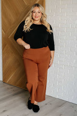 Plus Size Magic Wide Leg Crop Pants in Rust