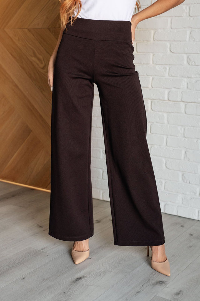 Dear Scarlett Magic Wide Leg Pants in Brown