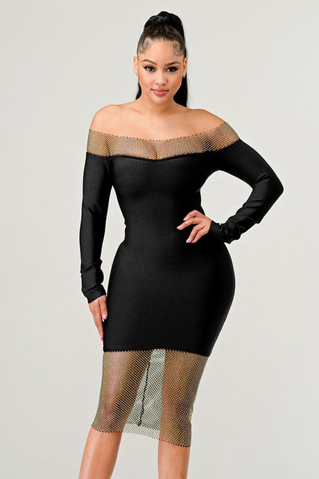 Midnight Classic Bandage Mini Dress in Black