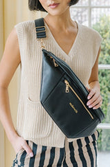 Modern + Chic Presley Oversized Sling Bag black