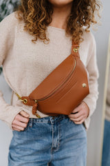 Camel Catherine Vegan Leather Belt Bag