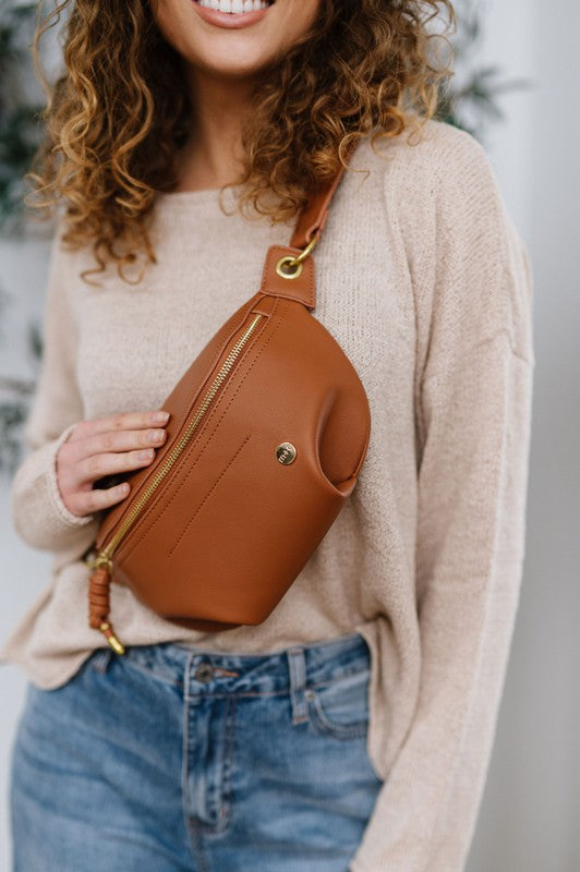 Camel Catherine Vegan Leather Belt Bag