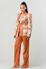 So Chic Floral Print Pant Set