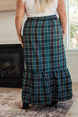 Tiered Plaid Maxi Skirt