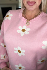 Pretty Pink Floral Sweater