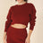 Brick color Ribbed Knit Mini Skirt Set