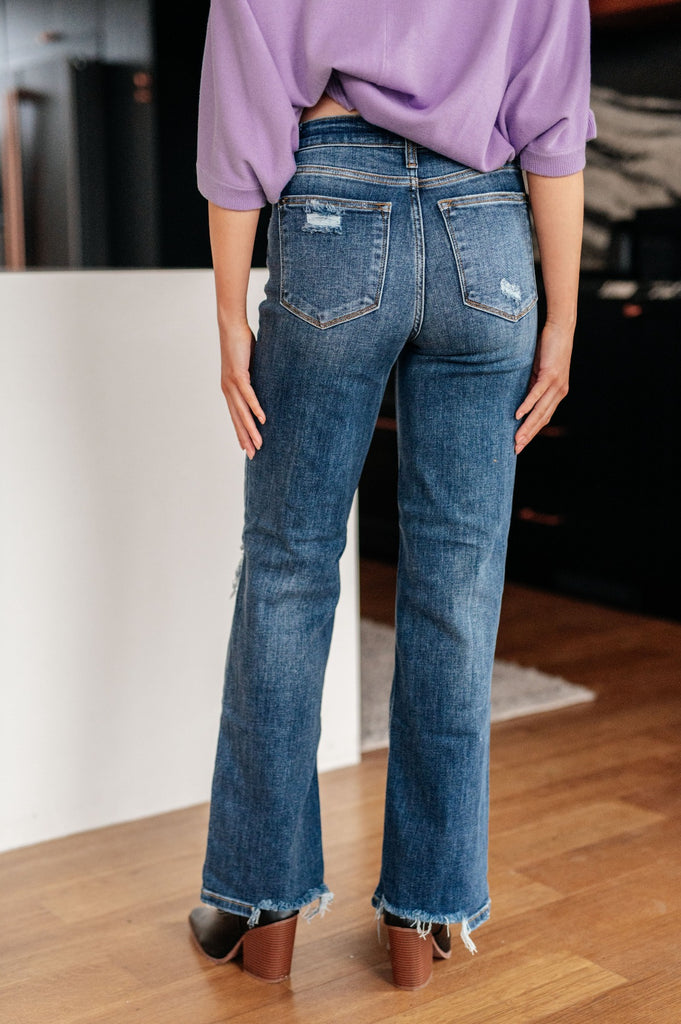 High Rise 90's Straight Jeans in Dark Wash