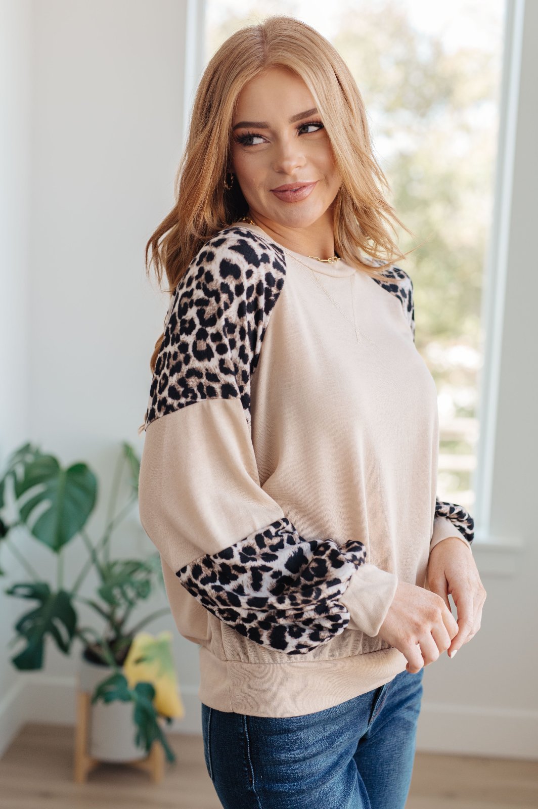 Beige Safari Animal Print Top