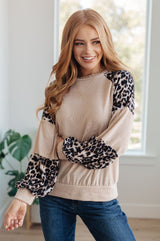 Beige Safari Animal Print Top