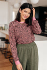 Pink Animal Print Long Sleeve Top