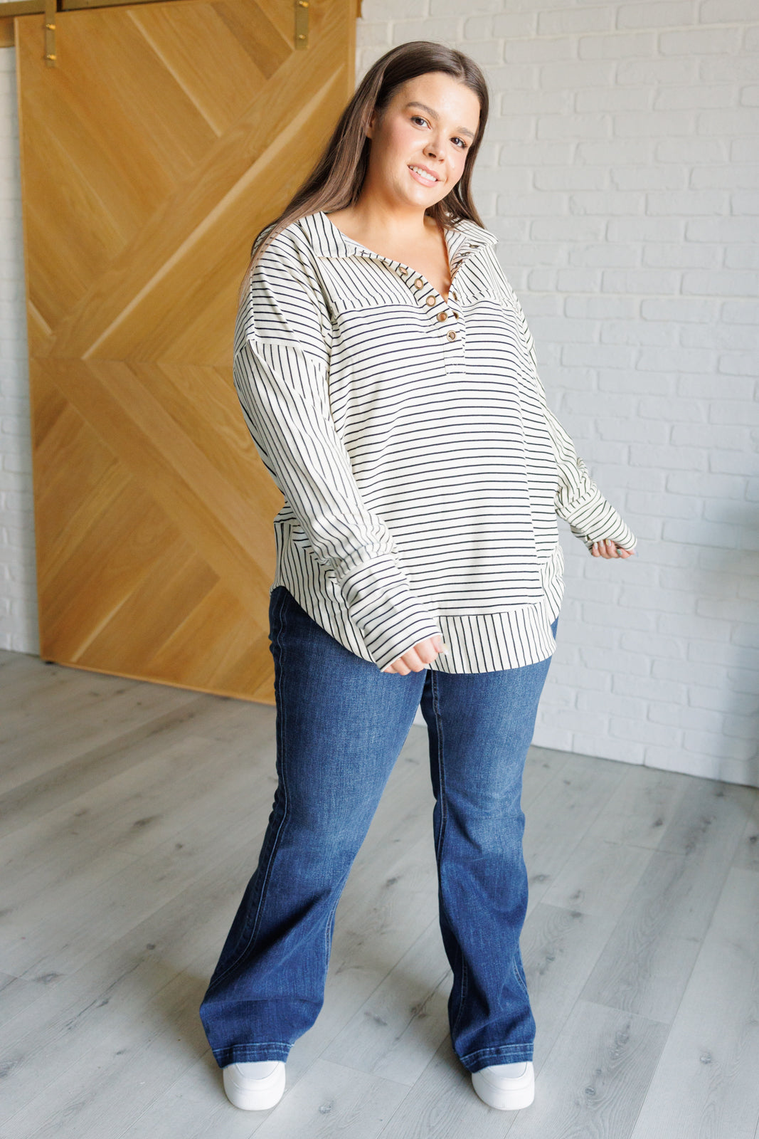 Striped Jersey Knit Pullover