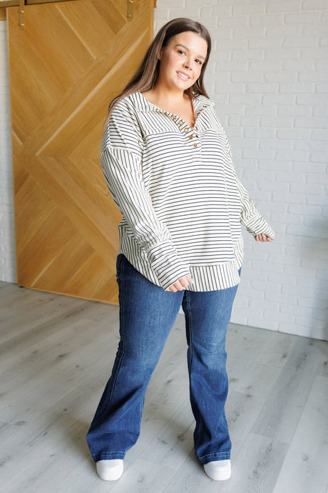 Striped Jersey Knit Pullover