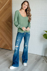 Sage Textures Scoop Neck Top