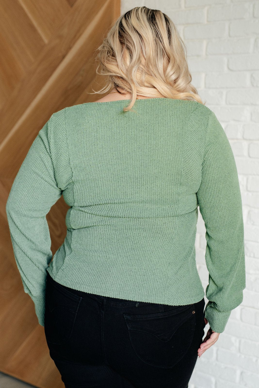 size 2X back view Sage Textures Scoop Neck Top