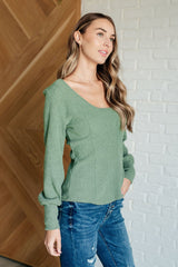 Sage Textures Scoop Neck Top side view