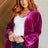 Purple Velvet Balloon Sleeve Top