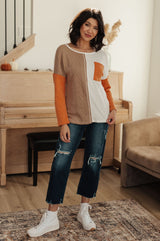 Fall for You Color Block Knit Top