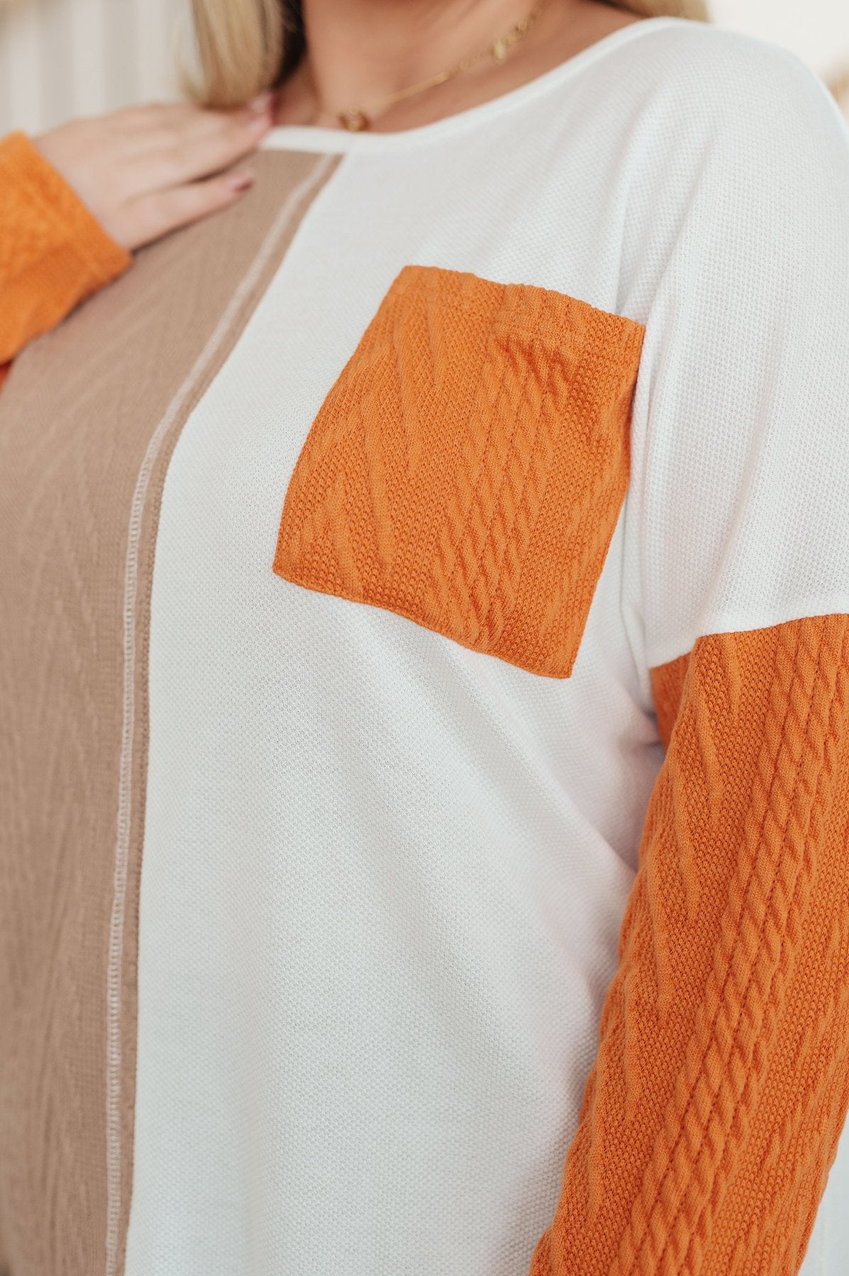 Fall for You Color Block Knit Top