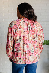 So Floral Button Up Blouse