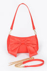 red Satin Bow Shoulder Bag