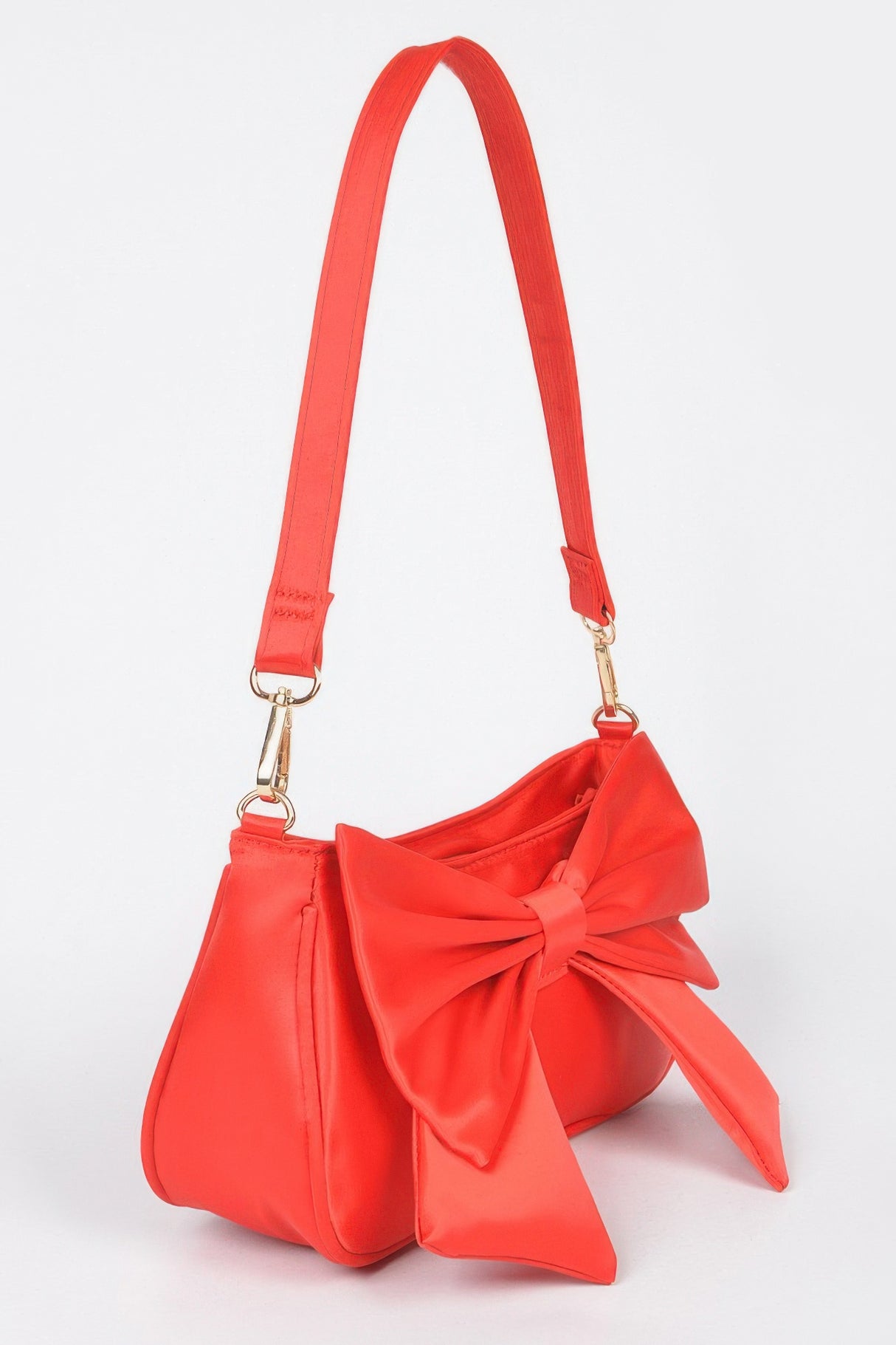 red Satin Bow Shoulder Bag