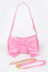 pink Satin Bow Shoulder Bag