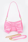 pink Satin Bow Shoulder Bag