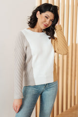 Asymmetrical Hem Color Block Sweater