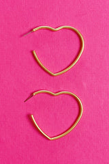 Matte Gold Heart Earrings