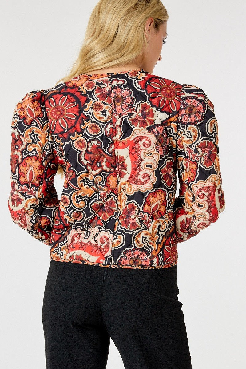 Quilted Multi-Print Jacket back