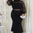 Black Plus Size High-Waisted Maxi Skirt Set