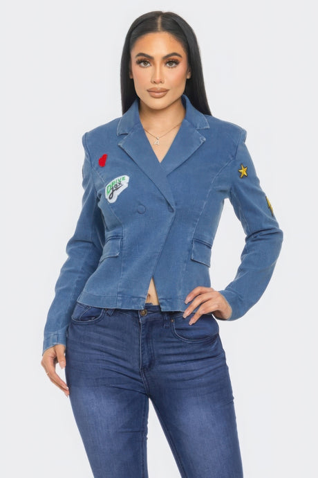 Patch It Up Denim Blazer