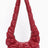 burgundy pleated faux leather crossbody bag with puffed-up handle