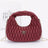 burgundy Quilted Faux Leather Hobo Bag