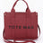 burgundy Small Faux Leather Tote Bag