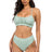 Sage green Ruched Top High Waisted Bikini front view on model