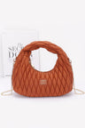 camel Quilted Faux Leather Hobo Bag