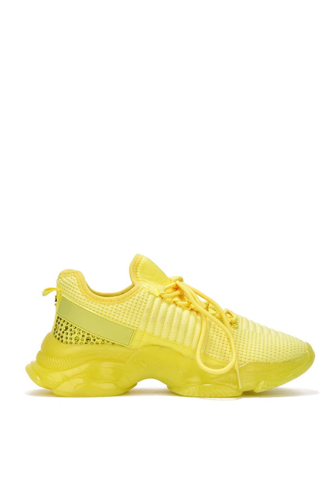 Low Top Rhinestone Sneakers - Yellow