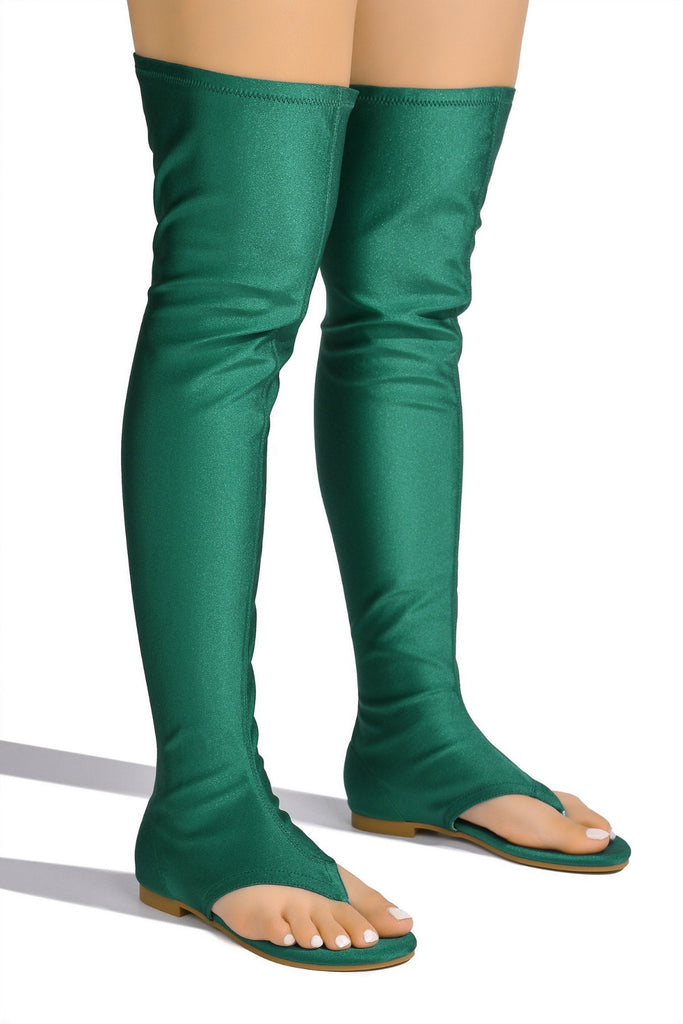 Vijaya Thigh High Sandals - Green
