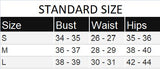 Capella apparel size chart